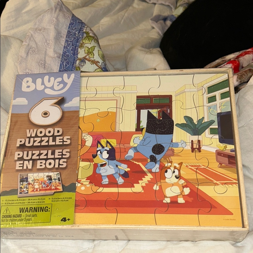 Bluey 6 Wood Puzzles Set - Multicolor